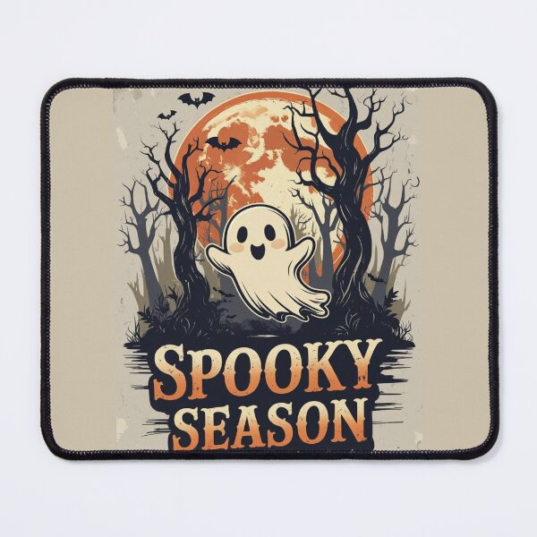 Item preview, Spooky Season Halloween Poster – Cute Ghost, Full Moon, and Bats Illustration designed and sold by PatternXS.