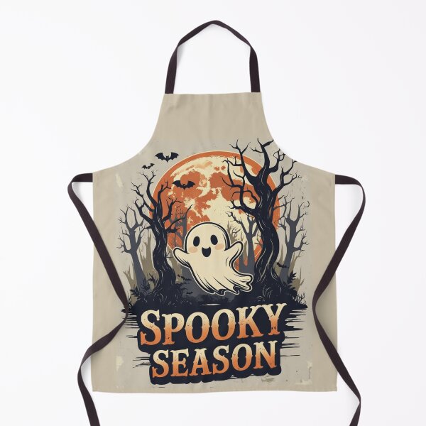 Item preview, Spooky Season Halloween Poster – Cute Ghost, Full Moon, and Bats Illustration designed and sold by PatternXS.