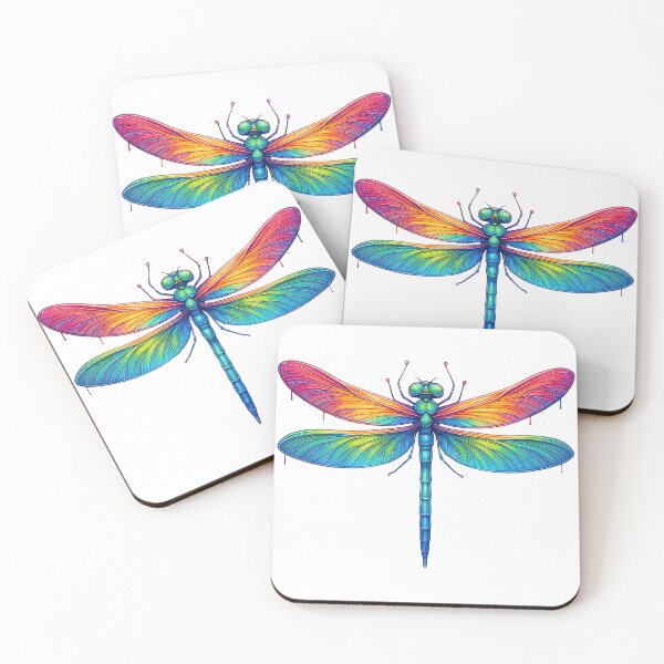 Item preview, Colorful Rainbow Dragonfly Illustration designed and sold by ArtfulWeave.