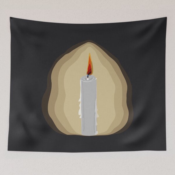 Item preview, White Candle Burning in Darkness – Warm Glow designed and sold by Bambooartist.