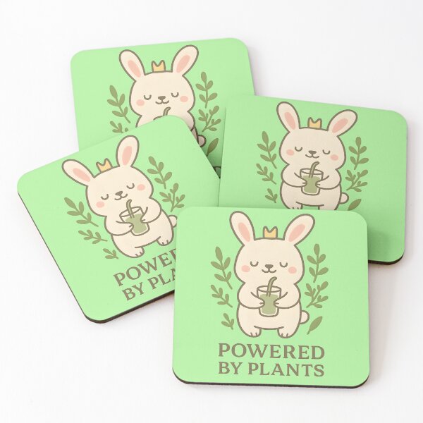 Item preview, Powered by Plants – Cute rabbit with smoothie designed and sold by domi199834.