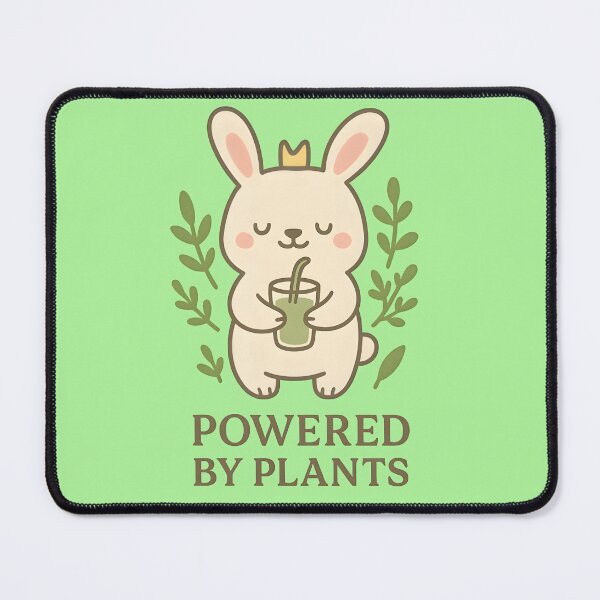 Item preview, Powered by Plants – Cute rabbit with smoothie designed and sold by domi199834.