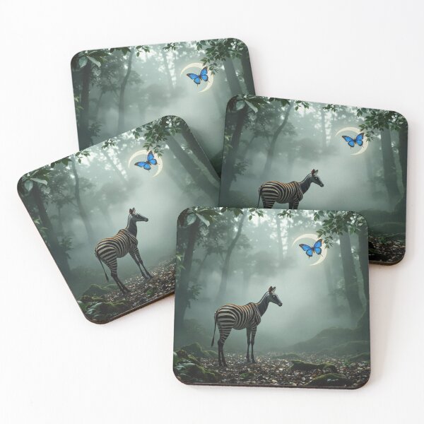 Item preview, Okapi with Crescent Butterfly designed and sold by HabitableMoons.