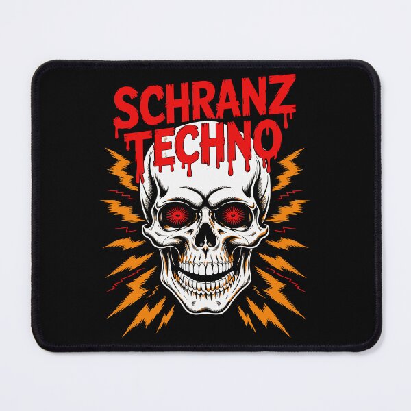 Item preview, Schranz Techno Skull – Dark Rave Wear for Techno DJs and Electronic Music Fans designed and sold by paulo silveira.