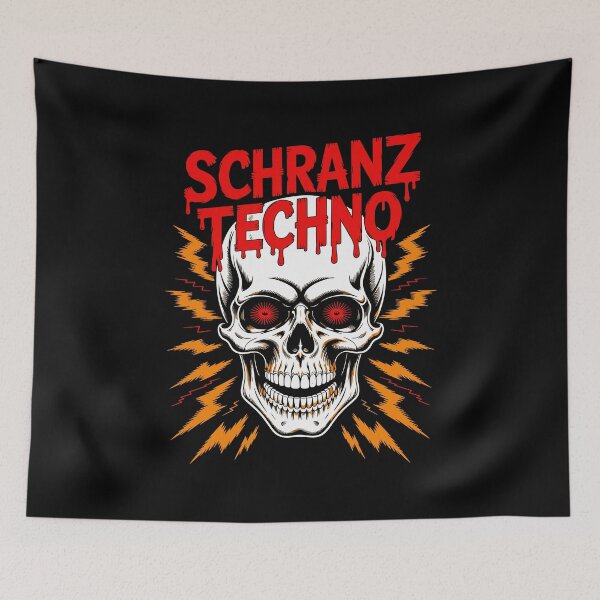 Item preview, Schranz Techno Skull – Dark Rave Wear for Techno DJs and Electronic Music Fans designed and sold by paulo silveira.