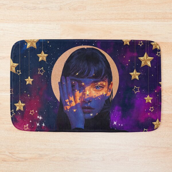 Item preview, Star Portrait – Low Poly Art of a Woman in a Galactic Dream designed and sold by Artenreich.