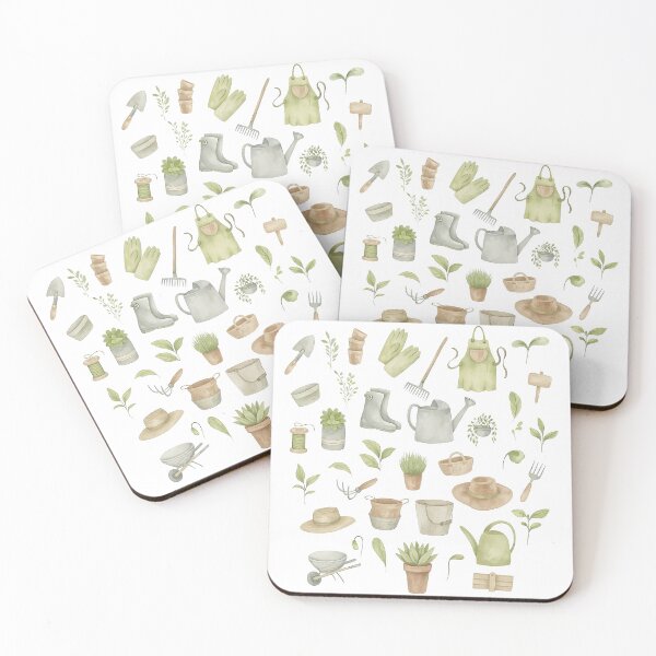 Item preview, Watercolor Gardening Tools and Plants Illustration designed and sold by ArtfulWeave.