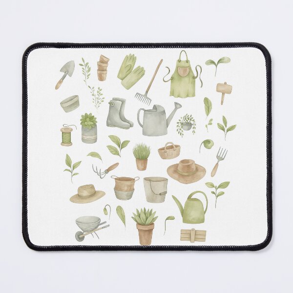 Item preview, Watercolor Gardening Tools and Plants Illustration designed and sold by ArtfulWeave.