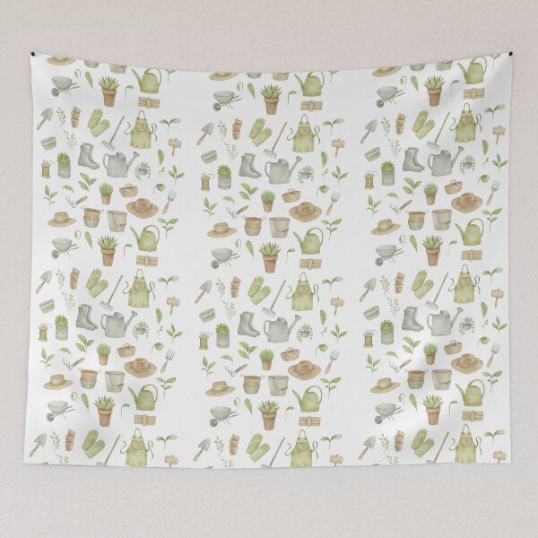 Item preview, Watercolor Gardening Tools and Plants Illustration designed and sold by ArtfulWeave.