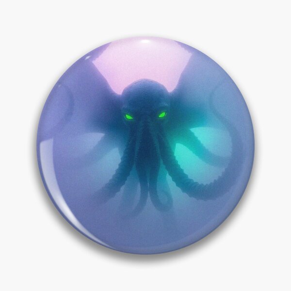 Item preview, Creepy eldritch thick foggy surroundings, low visibility, electric vivid colors Cthulhu as described by H.P. Lovecraft designed and sold by Vintage Designs +.