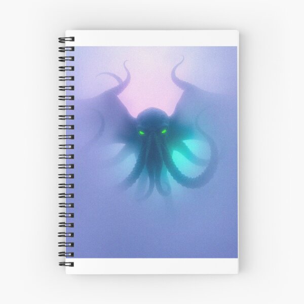 Item preview, Creepy eldritch thick foggy surroundings, low visibility, electric vivid colors Cthulhu as described by H.P. Lovecraft designed and sold by Vintage Designs +.
