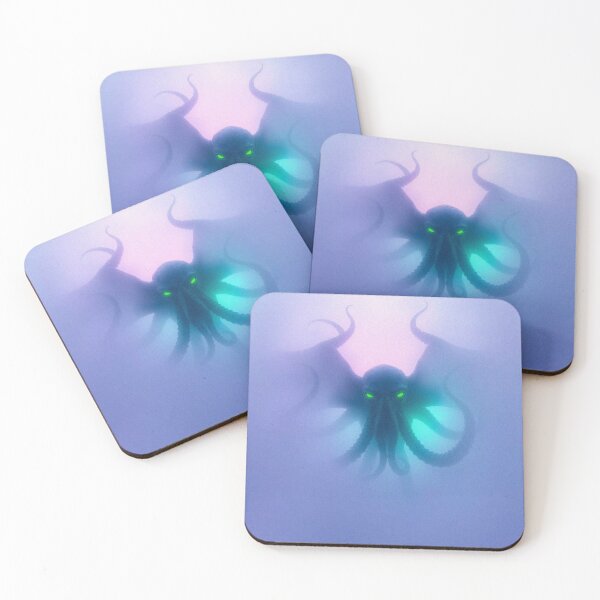 Item preview, Creepy eldritch thick foggy surroundings, low visibility, electric vivid colors Cthulhu as described by H.P. Lovecraft designed and sold by Vintage Designs +.