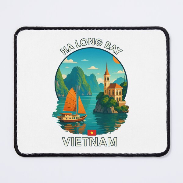 Item preview, Ha Long Bay Quang Ninh Vietnam - Iconic Asia Landmark Travel vacation destination souvenir art designed and sold by inkNext.