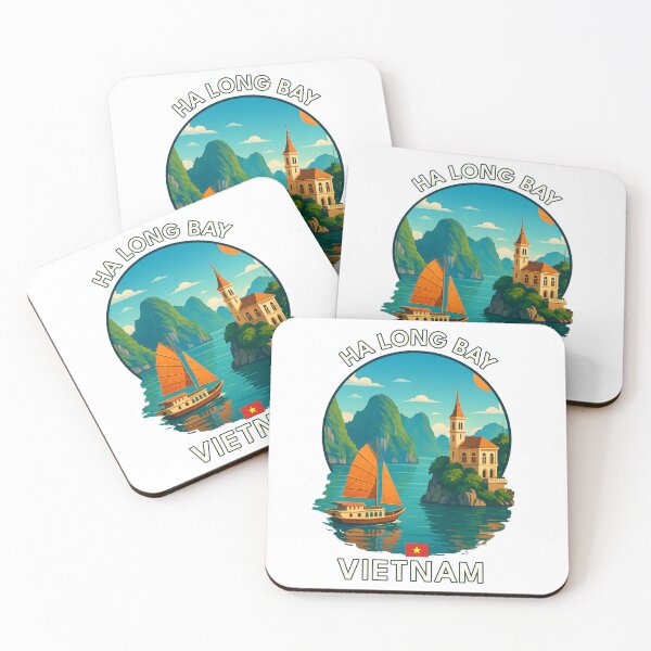 Item preview, Ha Long Bay Quang Ninh Vietnam - Iconic Asia Landmark Travel vacation destination souvenir art  designed and sold by inkNext.