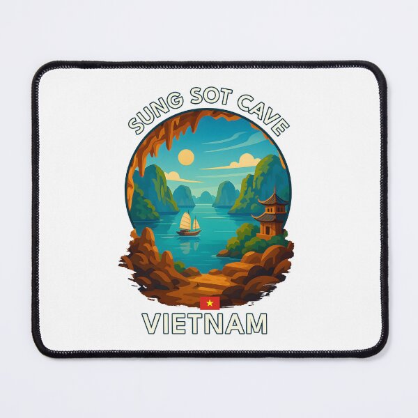 Item preview, Sung Sot Cave Ha Long Bay Vietnam - Iconic Asia Landmark Travel vacation destination souvenir art designed and sold by inkNext.