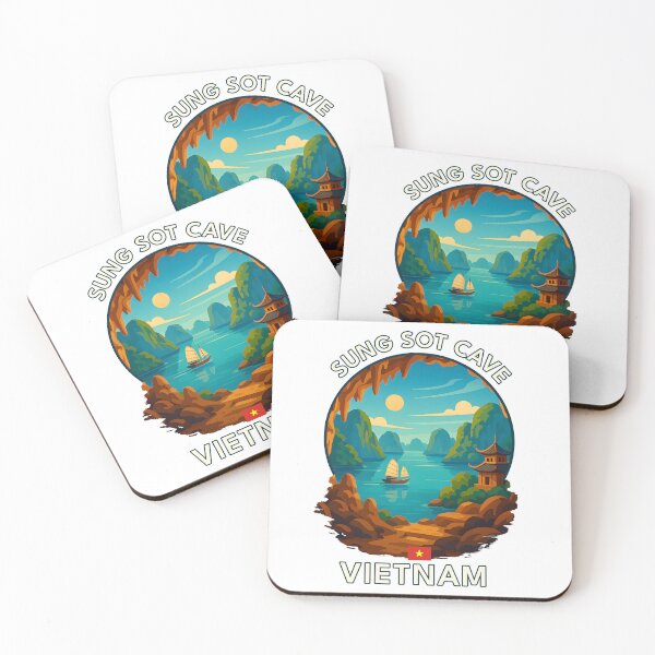Item preview, Sung Sot Cave Ha Long Bay Vietnam - Iconic Asia Landmark Travel vacation destination souvenir art  designed and sold by inkNext.