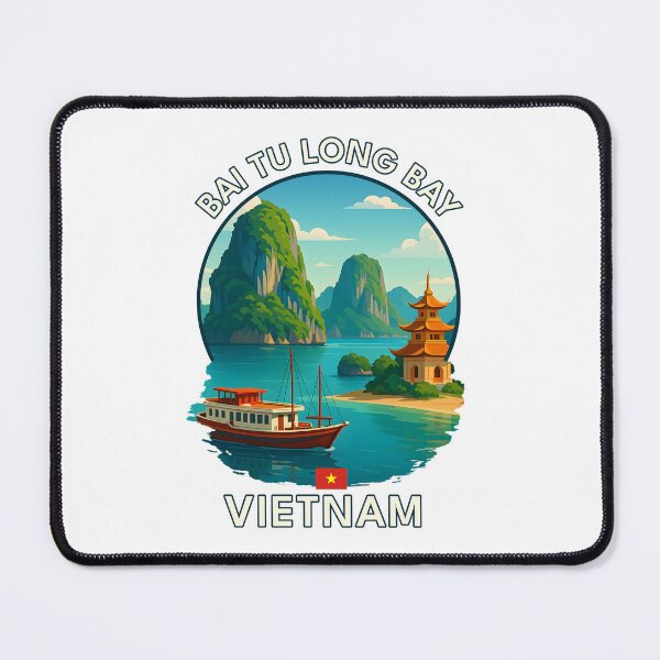 Item preview, Bai Tu Long Bay Quang Ninh Vietnam - Iconic Asia Landmark Travel vacation destination souvenir art designed and sold by inkNext.
