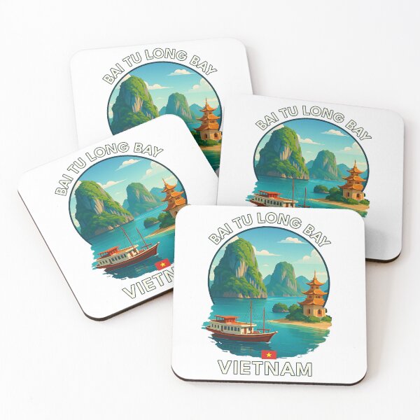 Item preview, Bai Tu Long Bay Quang Ninh Vietnam - Iconic Asia Landmark Travel vacation destination souvenir art  designed and sold by inkNext.