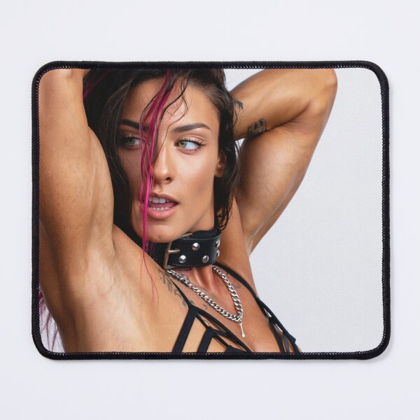 Item preview,  Beautiful sexy gym woman posing with her arms up showing her armpits sweating designed and sold by Vintage Designs +.