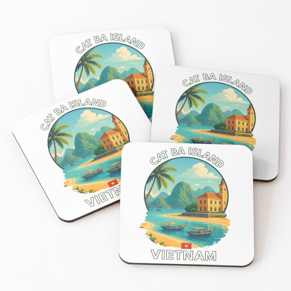 Item preview, Cat Ba Island Hai Phong Vietnam - Iconic Asia Landmark Travel vacation destination souvenir art  designed and sold by inkNext.
