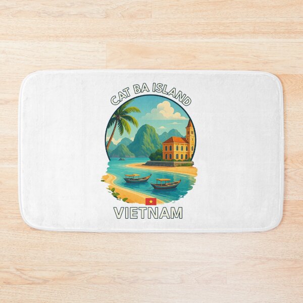 Item preview, Cat Ba Island Hai Phong Vietnam - Iconic Asia Landmark Travel vacation destination souvenir art  designed and sold by inkNext.