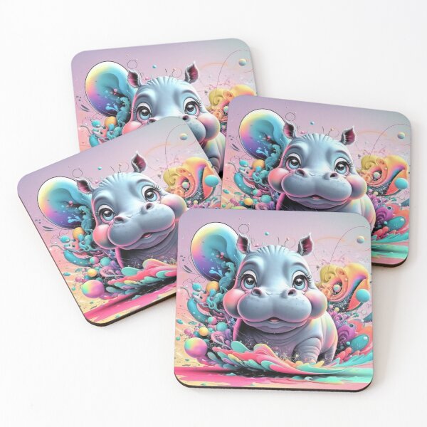 Item preview, Modern Abstract Hippo Portrait designed and sold by NeatThingLover.