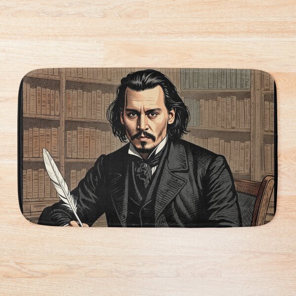 Item preview, Johhny Depp vintage etching style portrait art designed and sold by Vintage Designs +.