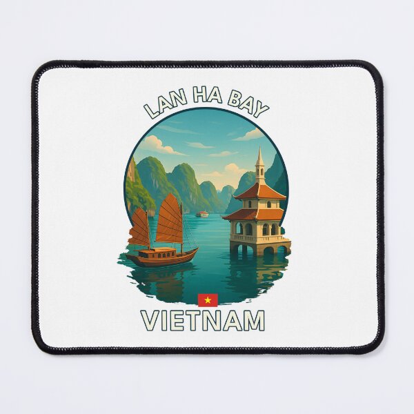 Item preview, Lan Ha Bay Hai Phong Vietnam - Iconic Asia Landmark Travel vacation destination souvenir art designed and sold by inkNext.