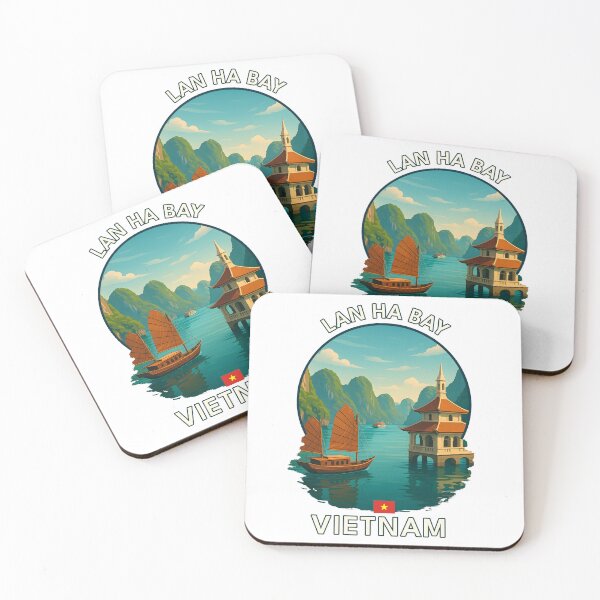 Item preview, Lan Ha Bay Hai Phong Vietnam - Iconic Asia Landmark Travel vacation destination souvenir art  designed and sold by inkNext.