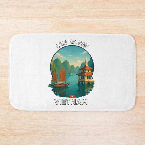 Item preview, Lan Ha Bay Hai Phong Vietnam - Iconic Asia Landmark Travel vacation destination souvenir art  designed and sold by inkNext.
