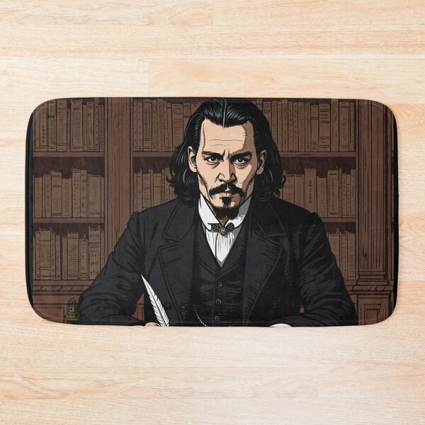 Item preview, Johhny Depp vintage etching style portrait art designed and sold by Vintage Designs +.
