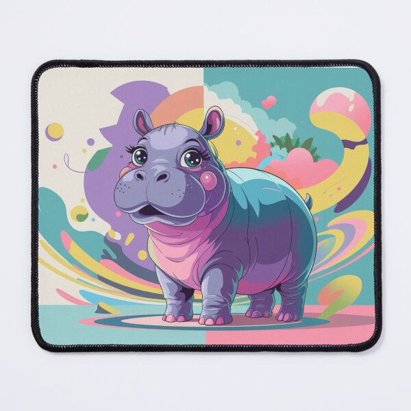 Item preview, Geometric Colorful Hippo Illustration designed and sold by NeatThingLover.