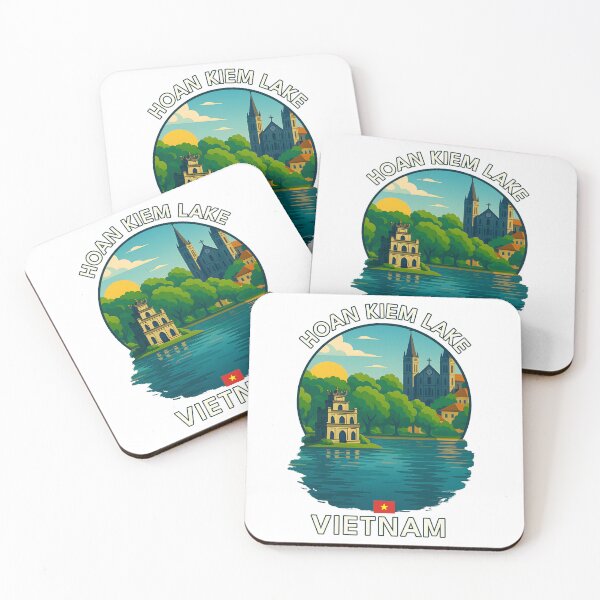 Item preview, Hoan Kiem Lake Hanoi Vietnam - Iconic Asia Landmark Travel vacation destination souvenir art  designed and sold by inkNext.