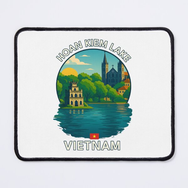 Item preview, Hoan Kiem Lake Hanoi Vietnam - Iconic Asia Landmark Travel vacation destination souvenir art designed and sold by inkNext.