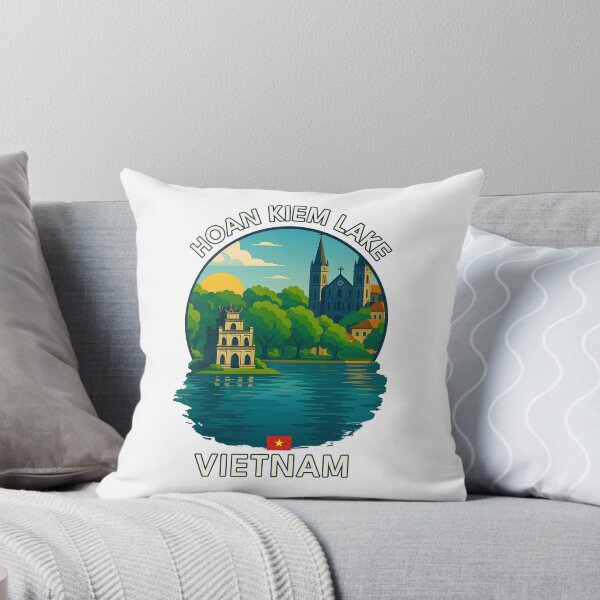 Item preview, Hoan Kiem Lake Hanoi Vietnam - Iconic Asia Landmark Travel vacation destination souvenir art  designed and sold by inkNext.