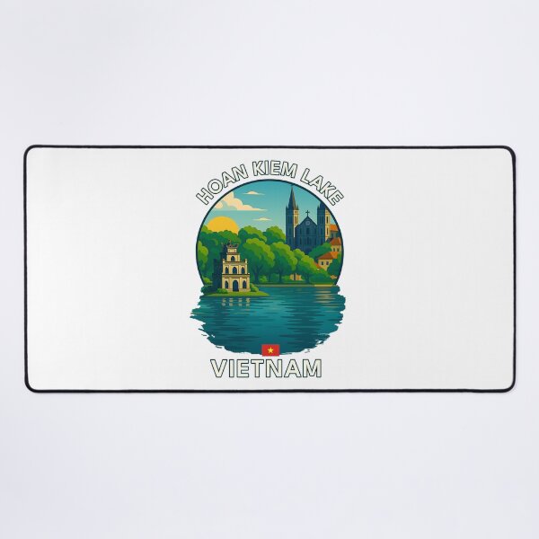 Item preview, Hoan Kiem Lake Hanoi Vietnam - Iconic Asia Landmark Travel vacation destination souvenir art designed and sold by inkNext.