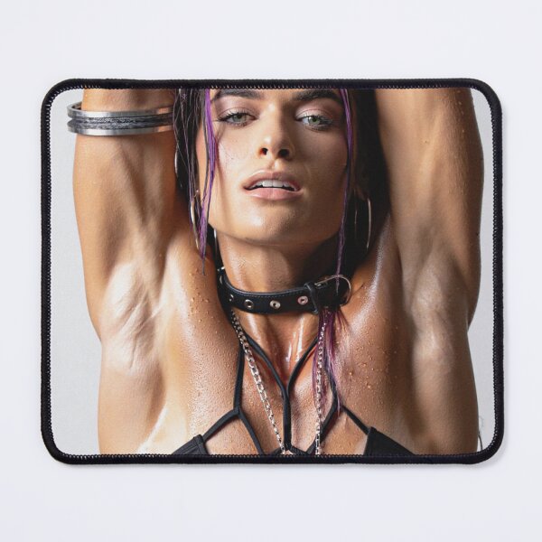 Item preview, Beautiful sexy gym woman posing with her arms up showing her armpits sweating designed and sold by Vintage Designs +.