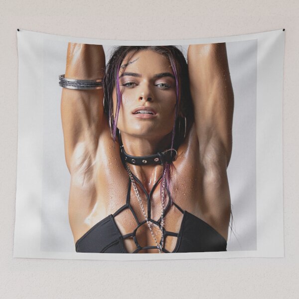 Item preview,  Beautiful sexy gym woman posing with her arms up showing her armpits sweating designed and sold by Vintage Designs +.