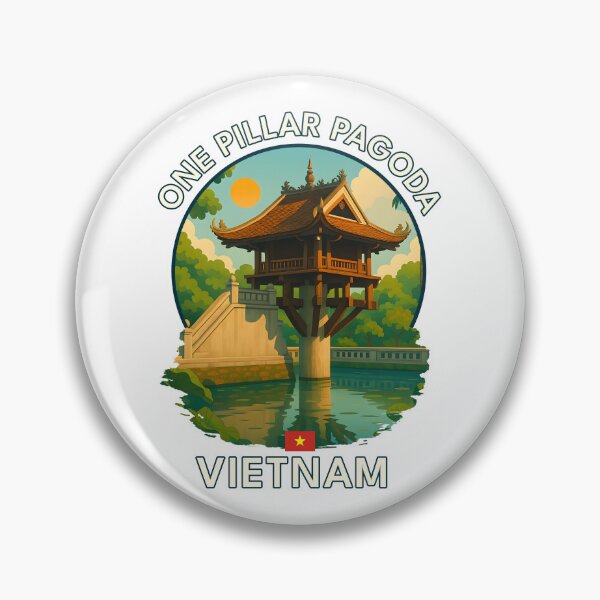 Item preview, One Pillar Pagoda Hanoi Vietnam - Iconic Asia Landmark Travel vacation destination souvenir art  designed and sold by inkNext.