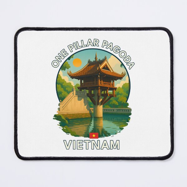Item preview, One Pillar Pagoda Hanoi Vietnam - Iconic Asia Landmark Travel vacation destination souvenir art  designed and sold by inkNext.