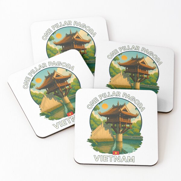 Item preview, One Pillar Pagoda Hanoi Vietnam - Iconic Asia Landmark Travel vacation destination souvenir art  designed and sold by inkNext.