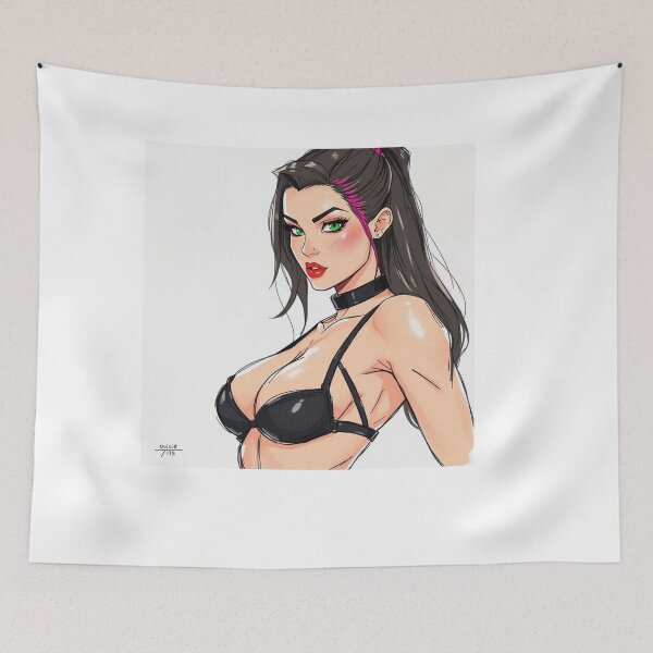 Item preview,  Anime graphic novel style sketch of a woman in gym gear designed and sold by Vintage Designs +.