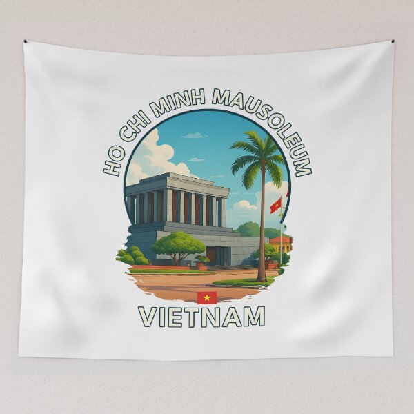 Item preview, Ho Chi Minh Mausoleum Hanoi Vietnam - Iconic Asia Landmark Travel vacation destination souvenir art  designed and sold by inkNext.