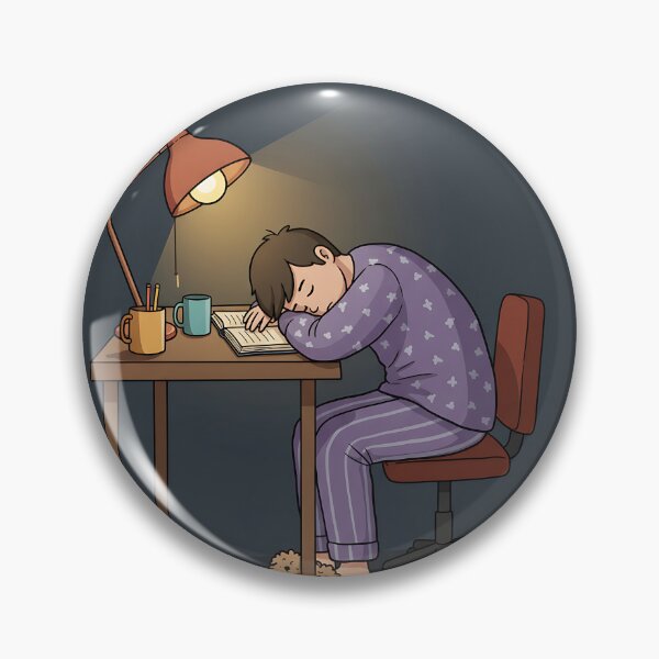 Item preview, Sleepy Student in Pajamas at Study Desk designed and sold by Itsheartshop.