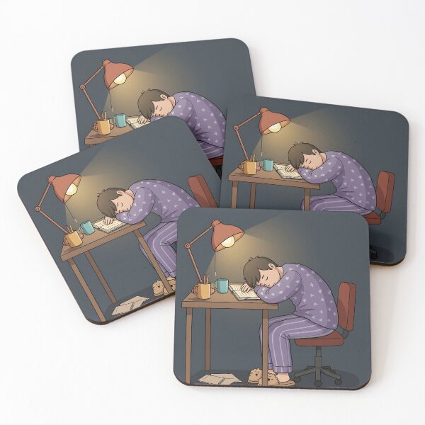 Item preview, Sleepy Student in Pajamas at Study Desk designed and sold by Itsheartshop.