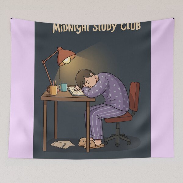 Item preview, Sleepy Student in Pajamas at Study Desk designed and sold by Itsheartshop.