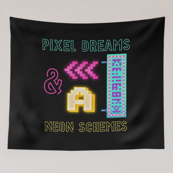 Item preview, Pixel Dreams & Neon Schemes – Retro Gaming Neon Design designed and sold by Gravly.