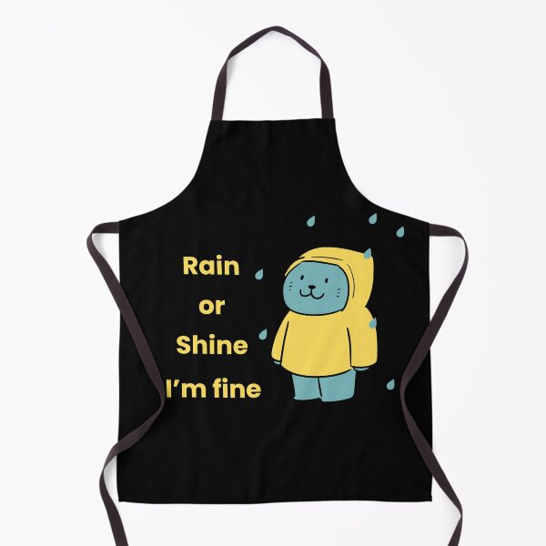 Item preview, Rain or Shine I’m Fine – Cute Cat in Yellow Raincoat Design designed and sold by TheBeeKindSpace.