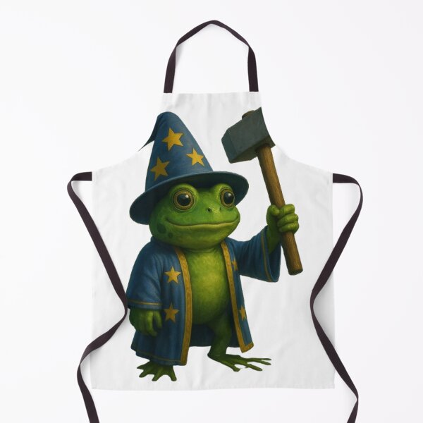 Item preview, Wizard Frog with Hammer – Fantasy Meme Art designed and sold by Marvvinekk.