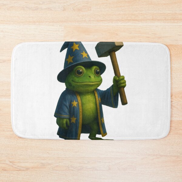 Item preview, Wizard Frog with Hammer – Fantasy Meme Art designed and sold by Marvvinekk.